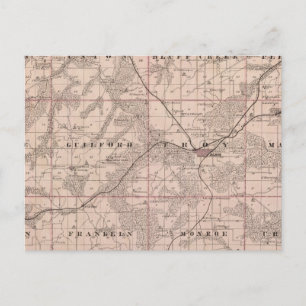 Carte du comté de Monroe, État de l'Iowa