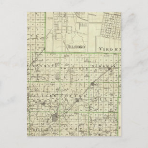 Carte du comté de Montgomery, Hillsboro et Virden