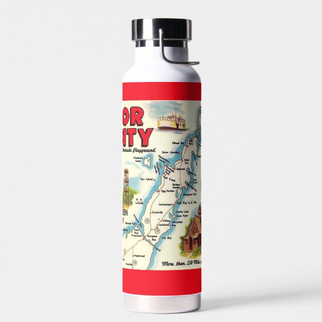 Carte du comté de Porte Rétro vintage Bouteille d' (Gauche)