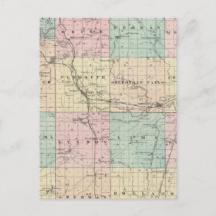 Carte du comté de Sheboygan, État du Wisconsin