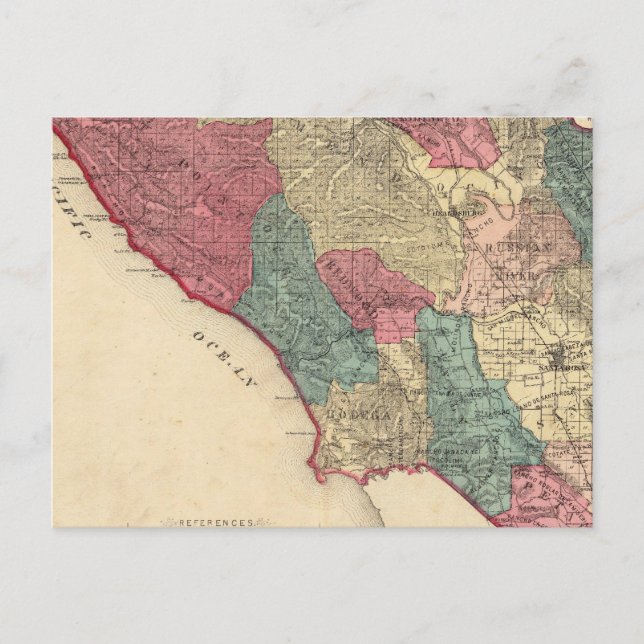 Carte du comté de Sonoma en Californie (Devant)