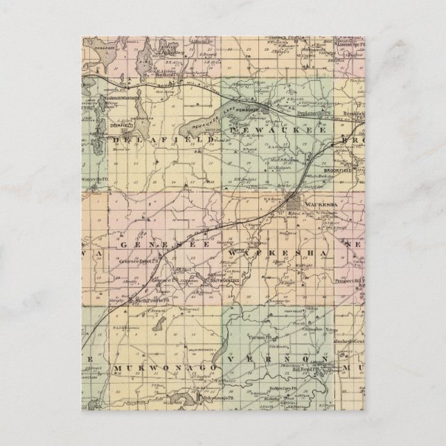 Carte du comté de Waukesha, État du Wisconsin (Devant)