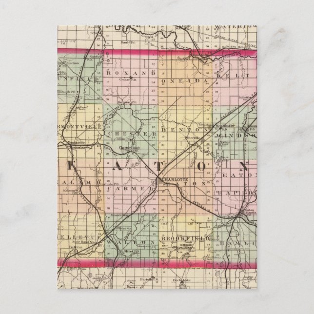 Carte du comté d'Eaton, Michigan (Devant)