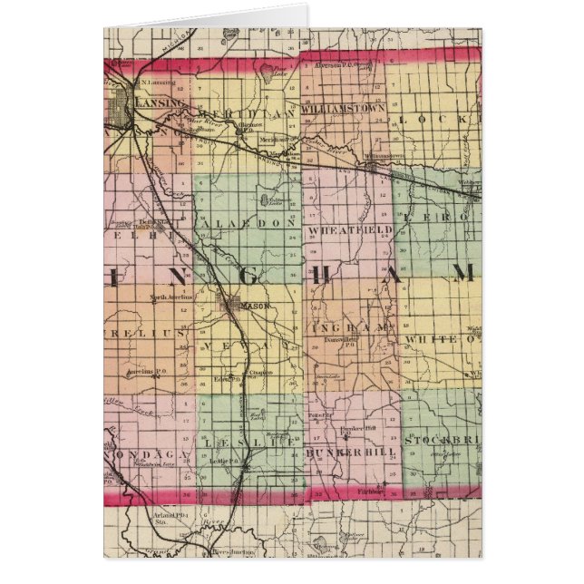 Carte du comté d'Ingham, Michigan (Devant)
