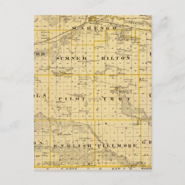 Carte du comté d'Iowa, État de l'Iowa (Devant)