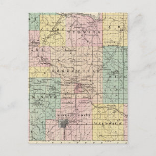 Carte du comté d'Iowa, État du Wisconsin