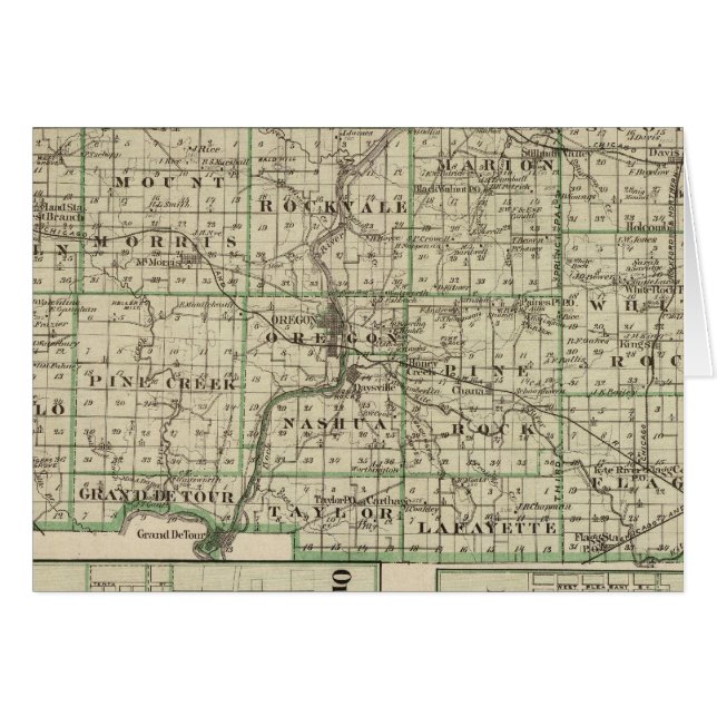 Carte du comté d'Ogle, de Polo et de l'Oregon (Devant horizontal)