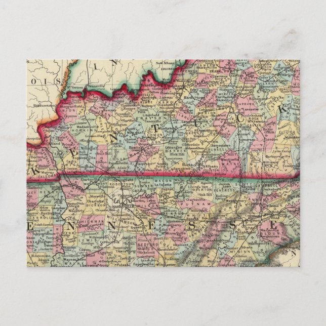 Carte Du Comté Du Kentucky Et Du Tennessee (Devant)