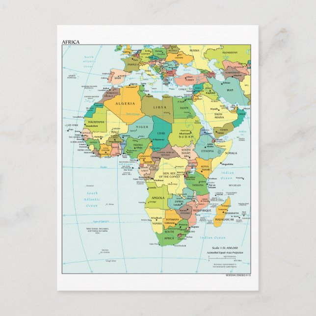 Carte du continent africain (Devant)