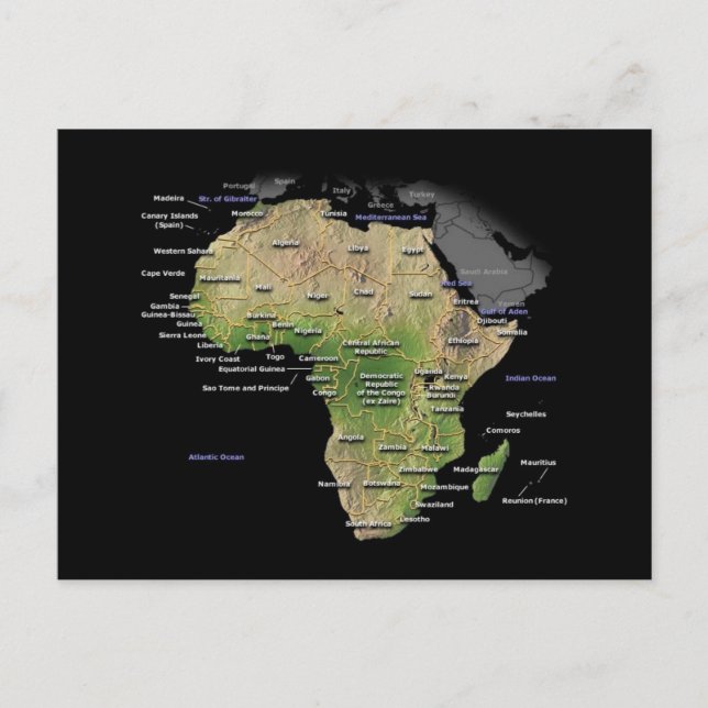Carte du continent africain (Devant)