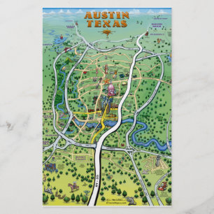 Carte du dessin animé Austin Texas