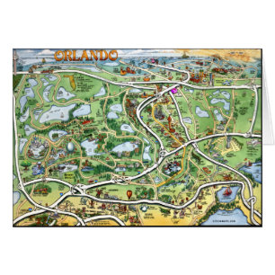 Carte du dessin animé Orlando Florida