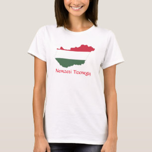 Carte du drapeau de la Hongrie T-shirt Tizenegy Ne