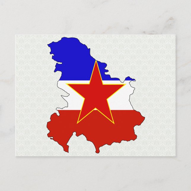 Carte du drapeau de la Yougoslavie grandeur nature (Devant)