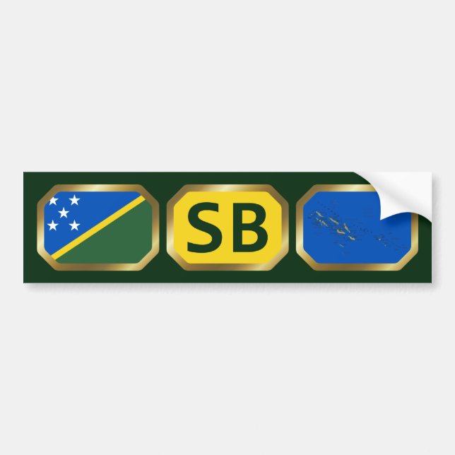 Carte du drapeau des Îles Salomon Code Sticker par (Devant)