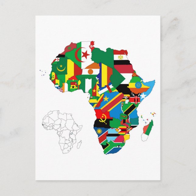 Carte du drapeau du continent africain (Devant)
