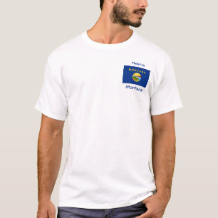 Carte du drapeau du Montana Ville T-shirt