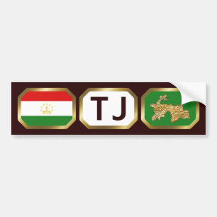 Carte du drapeau du Tadjikistan - Sticker
