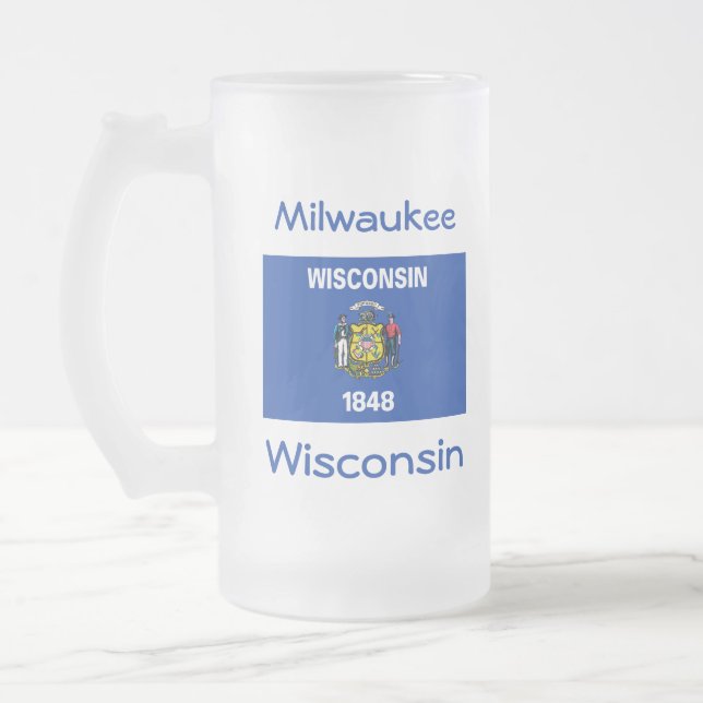 Carte du drapeau du Wisconsin City Mug (Gauche)