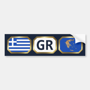 Carte du drapeau grec Sticker