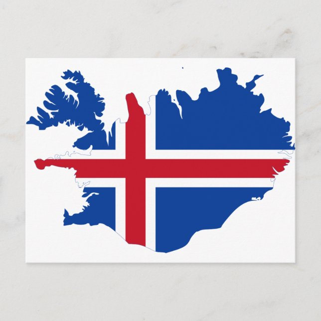 Carte du drapeau islandais IS Ísland (Devant)