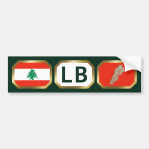 Carte du drapeau libanais Sticker