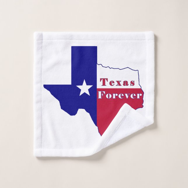 Carte du drapeau Texas Forever (Gant de toilette)