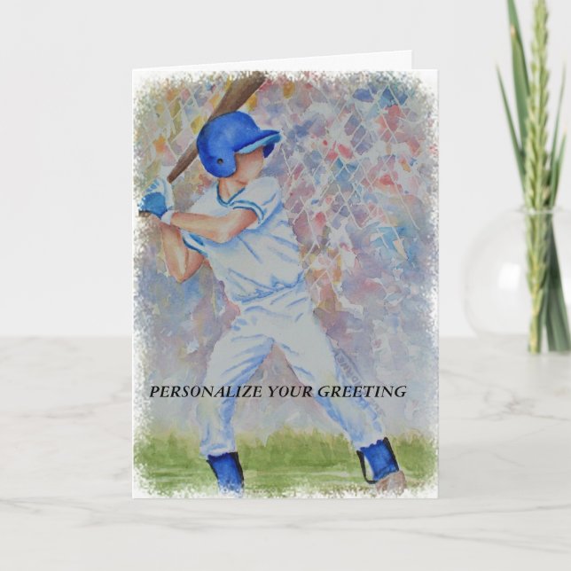 CARTE DU JOUEUR DE BASEBALL |GREETING (Devant)