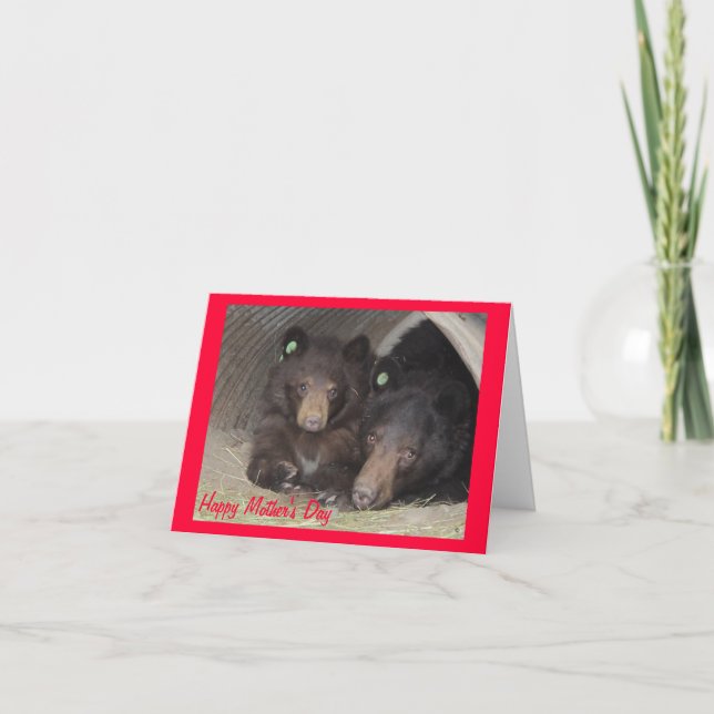 Carte du jour de mère - maman et petit animal (Devant)