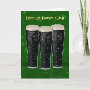 Carte du jour de St Patrick avec des pintes de