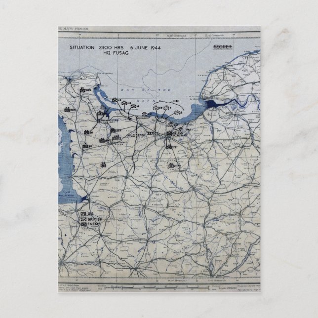 Carte du jour J de la Seconde Guerre mondiale 6 ju (Devant)