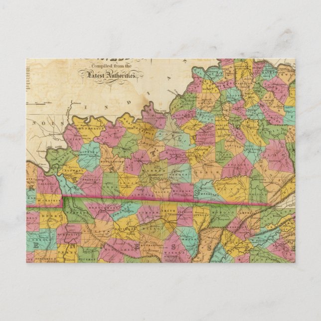 Carte du Kentucky et du Tennessee (Devant)