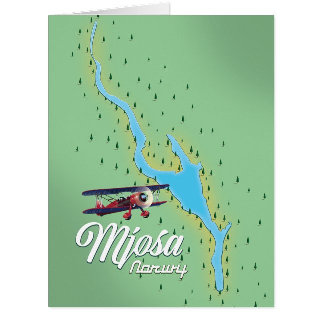 Carte du lac de Mjøsa Norvège (Devant)