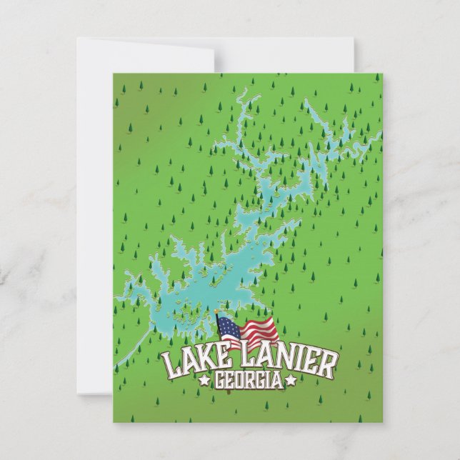 Carte du lac Lanier Géorgie (Devant)