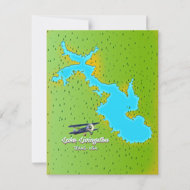 carte du lac livingston Texas (Devant)