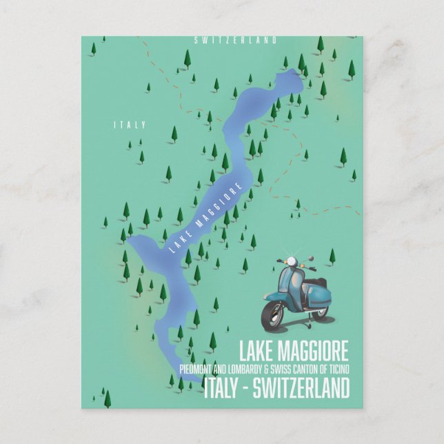 Carte du lac Majeur Italie - Suisse (Devant)