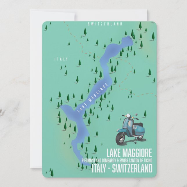Carte du lac Majeur Italie - Suisse (Devant)