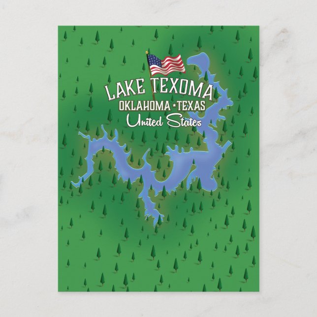 Carte du lac Texoma USA. (Devant)
