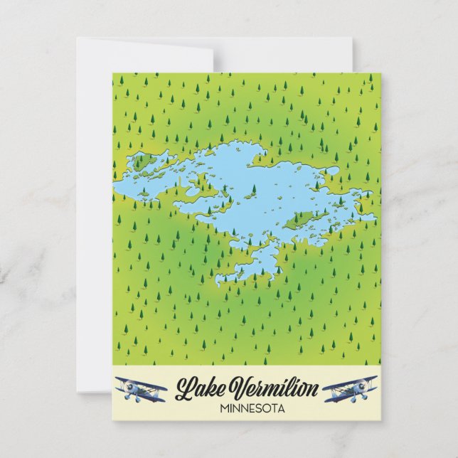 Carte du lac Vermilion Minnesota (Devant)