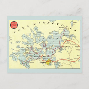 Carte du lac vintage Minnetonka
