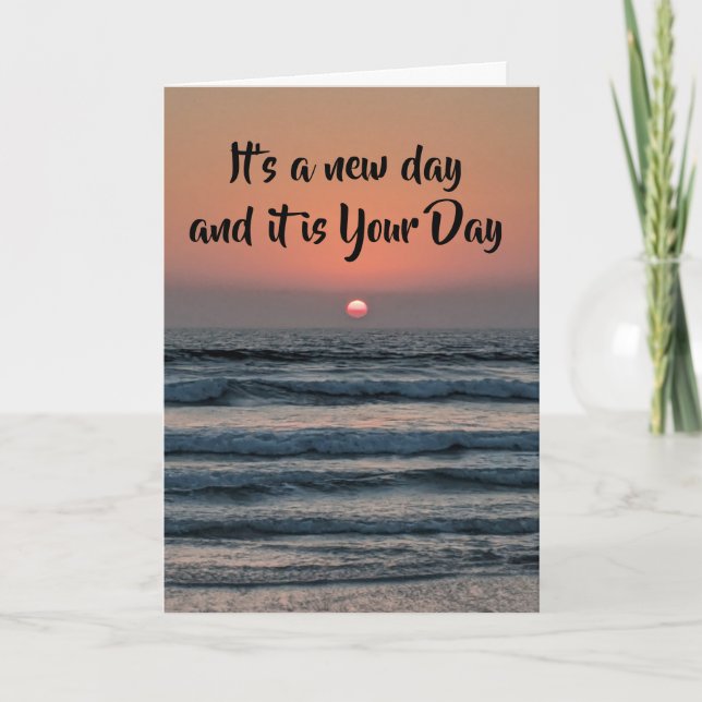 CARTE "DU LEVER DU SOLEIL AU COUCHER DU SOLEIL JOYEUX AN (Devant)