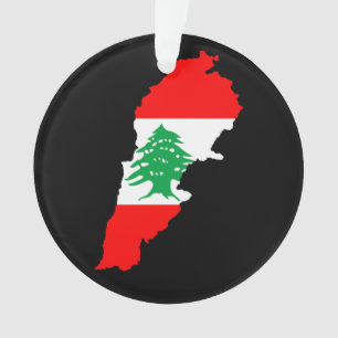 Carte du Liban avec aimant en pierre de drapeau