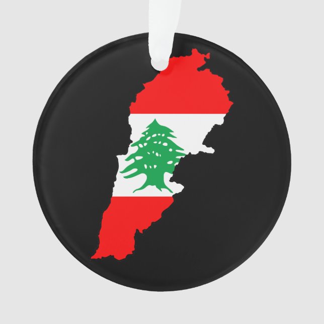 Carte du Liban avec aimant en pierre de drapeau (devant)
