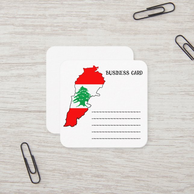 Carte du Liban avec drapeau (Devant/Arrière en situation)