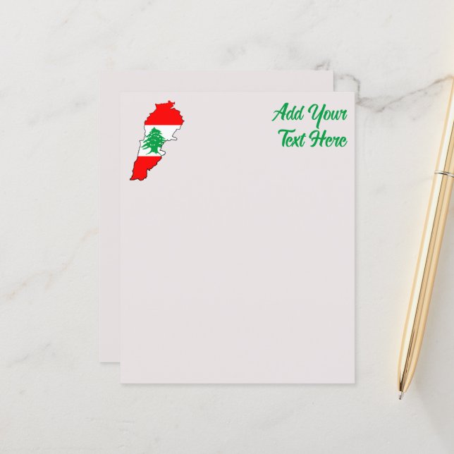 Carte du Liban avec drapeau (Devant/Arrière en situation)