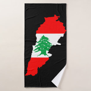 Carte du Liban avec drapeau