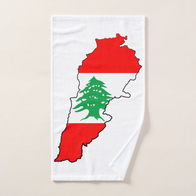 Carte du Liban avec drapeau (Serviette à main)