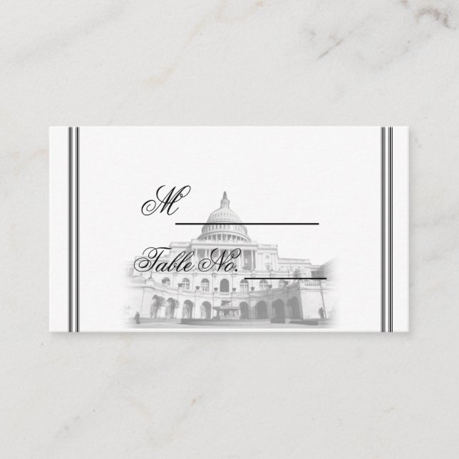 Carte du lieu de mariage de destination Washington (Devant)