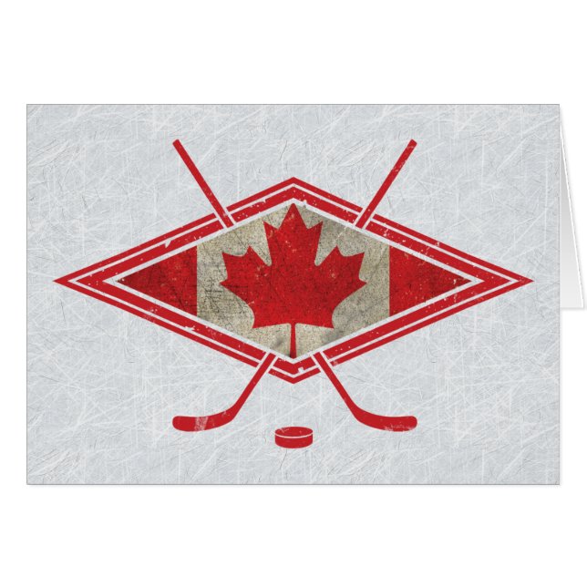 Carte du logo du drapeau canadien de hockey (Devant horizontal)
