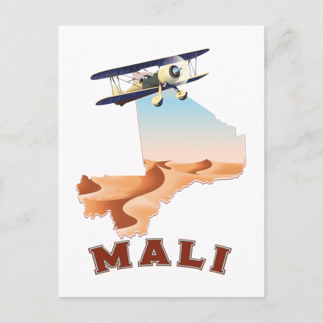 Carte du Mali vintage affiche (Devant)